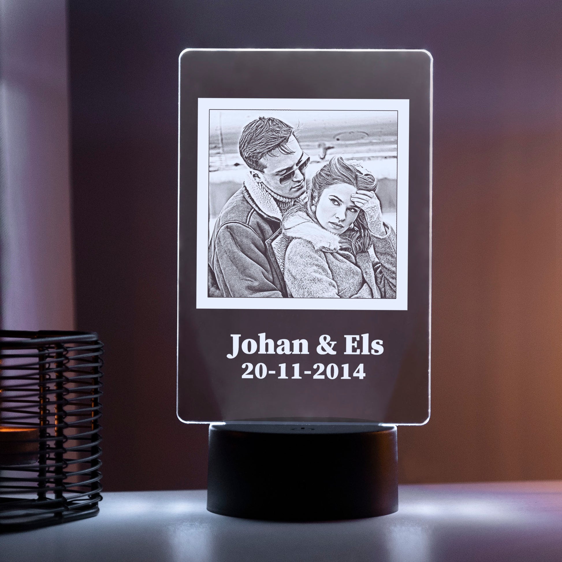 LED Lampe mit Foto – Gravur Lampe als Valentinstag Geschenk