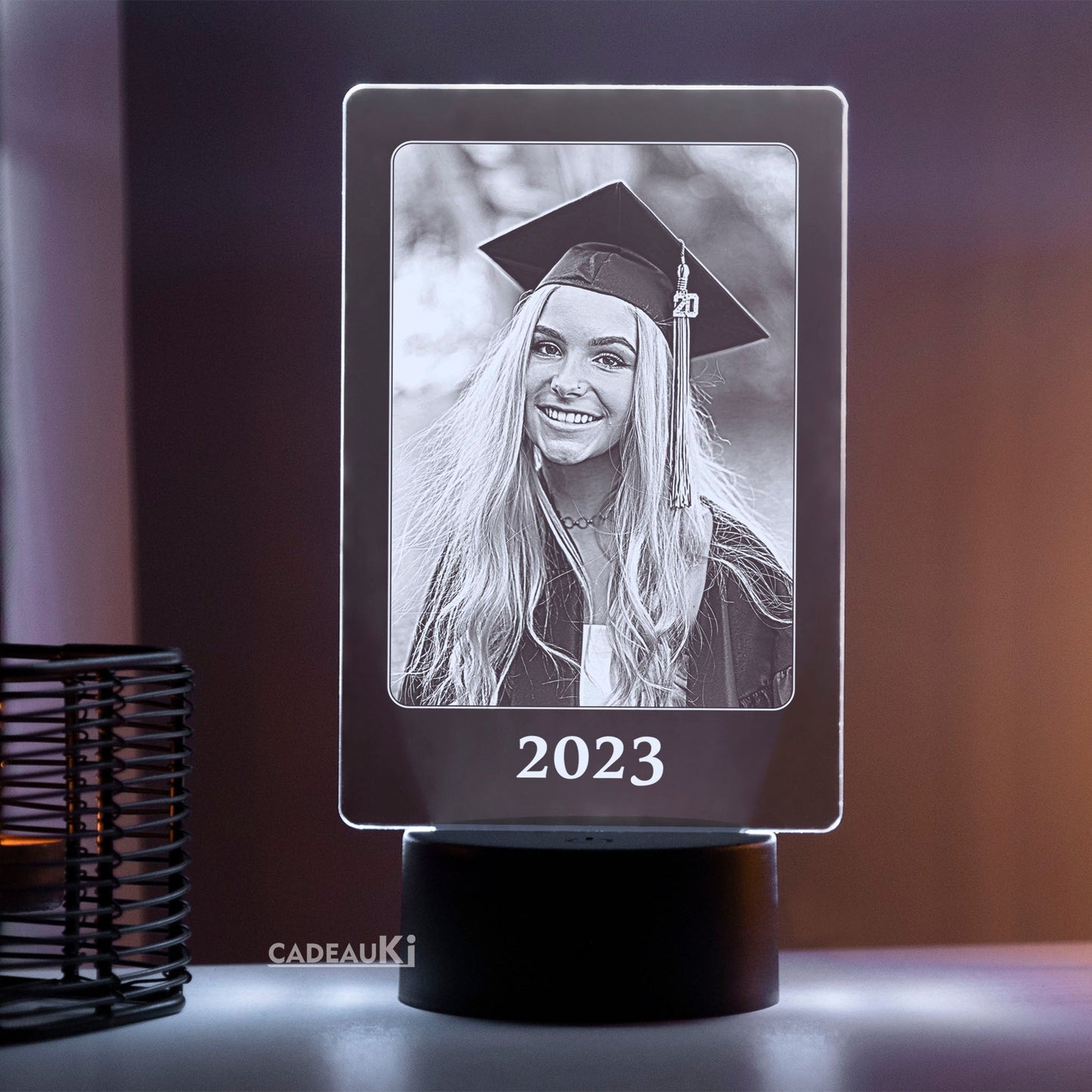 Personalisierte 3D LED-Fotolampe zur Graduation