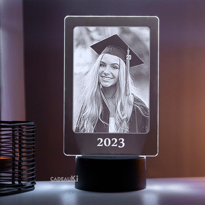 Personalisierte 3D LED-Fotolampe zur Graduation