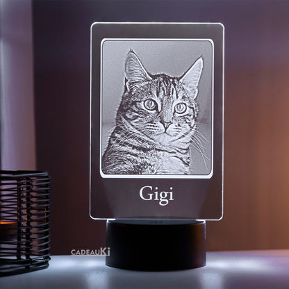 Personalisierte 3D LED-Fotolampe mit Katzenfoto