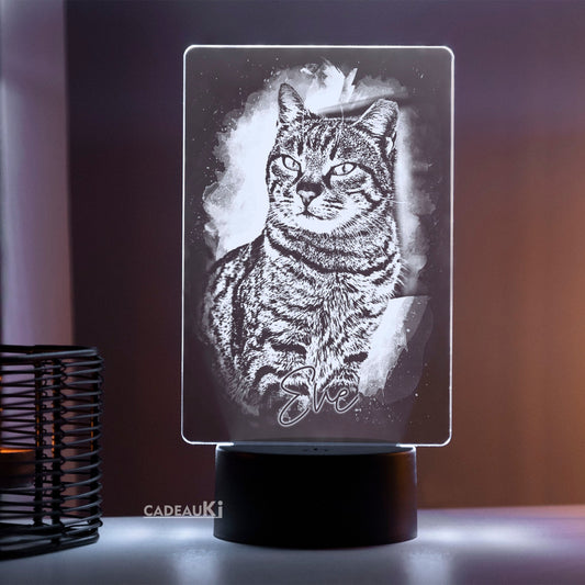 Personalisierte 3D LED-Lampe mit Katzenfoto