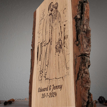 Pyrographie Geschenk auf natürlichem Holz