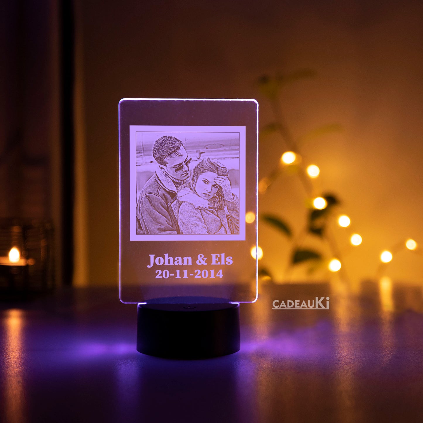 Personalisierte 3D-Fotolampe mit Gravur – LED Lampe mit eigenem Foto als romantisches Geschenk