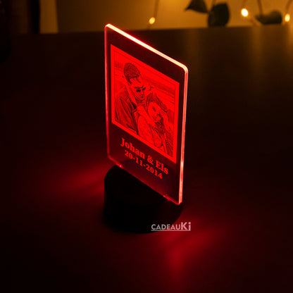 Personalisierte 3D-Fotolampe mit Gravur – LED Lampe mit eigenem Foto als romantisches Geschenk