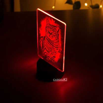 Gedenklampe für Katze mit sanftem LED-Licht