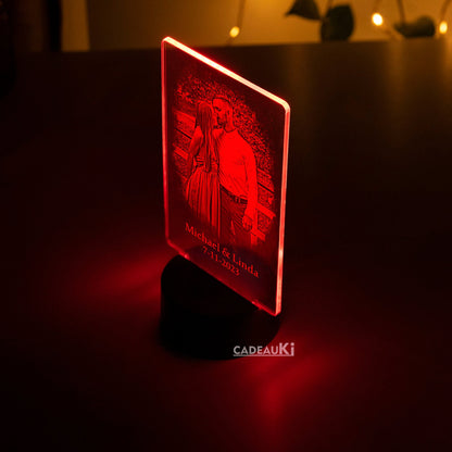 3D LED Lampe personalisiert mit Paarfoto auf Acryl