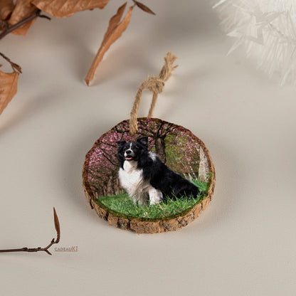 Haustier Fotoanhänger Holz – Hund im Gras
