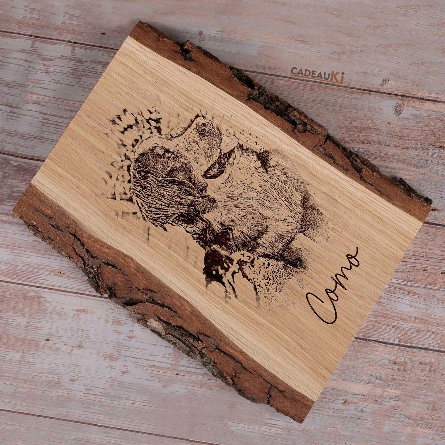 Holzbild mit Hundeporträt – handgemachtes Geschenk