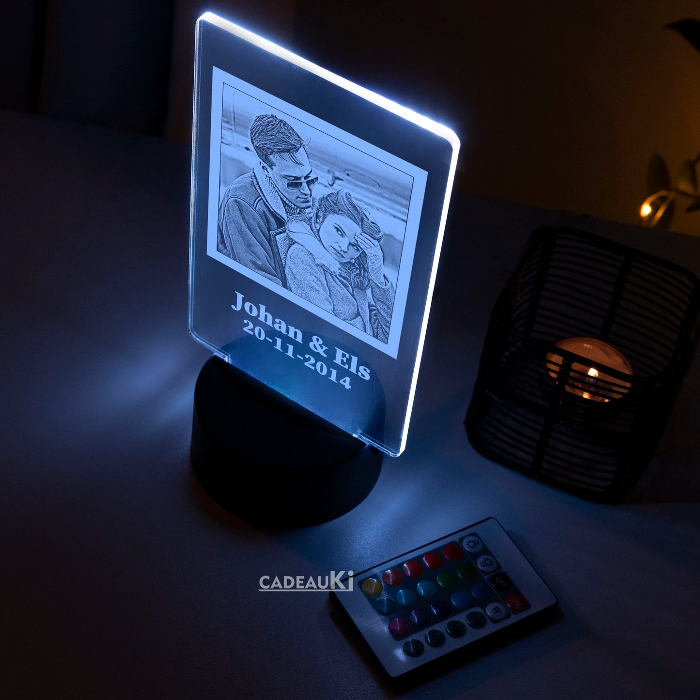 Personalisierte 3D-Fotolampe mit Gravur – LED Lampe mit eigenem Foto als romantisches Geschenk