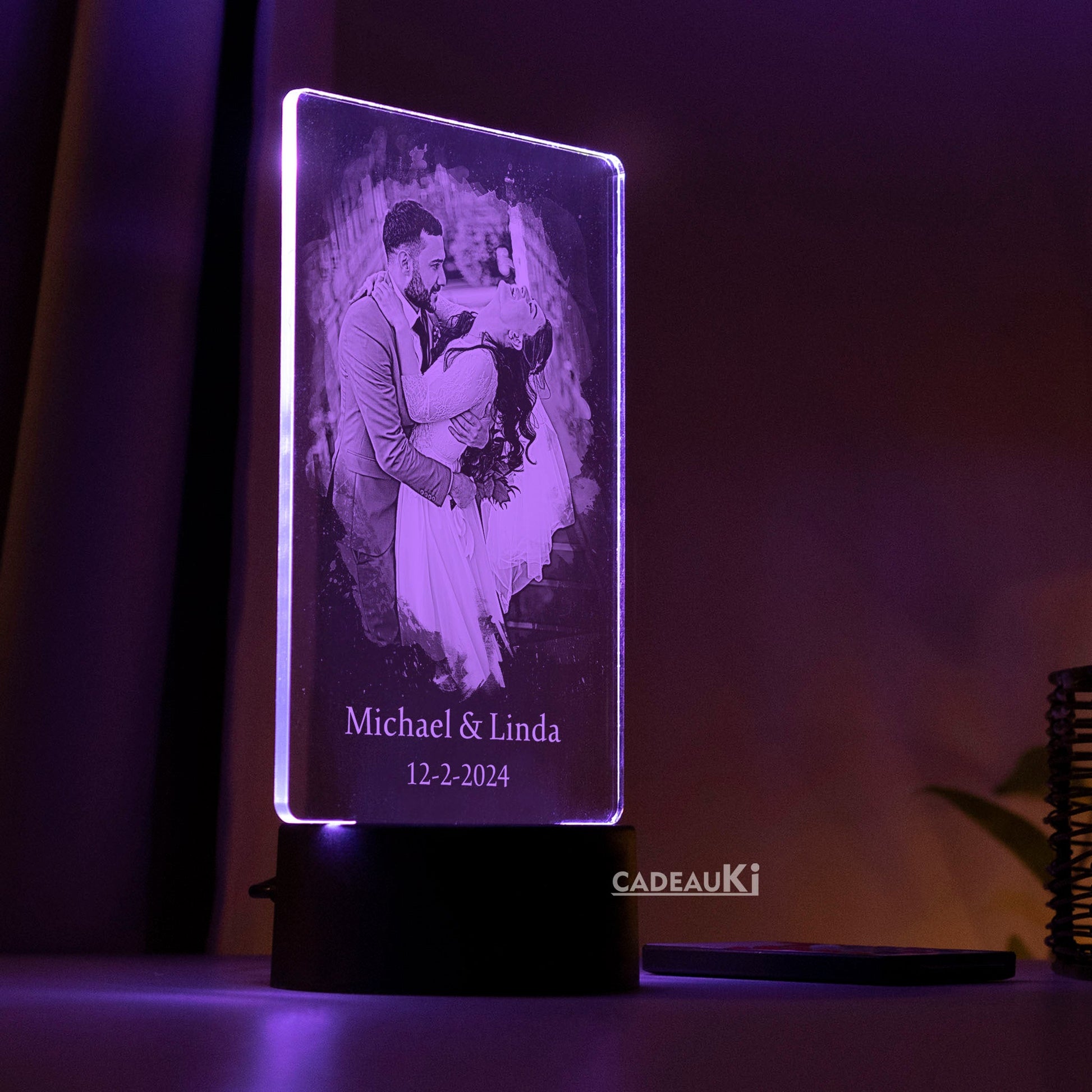 LED Fotolampe Hochzeit mit Namen und Datum