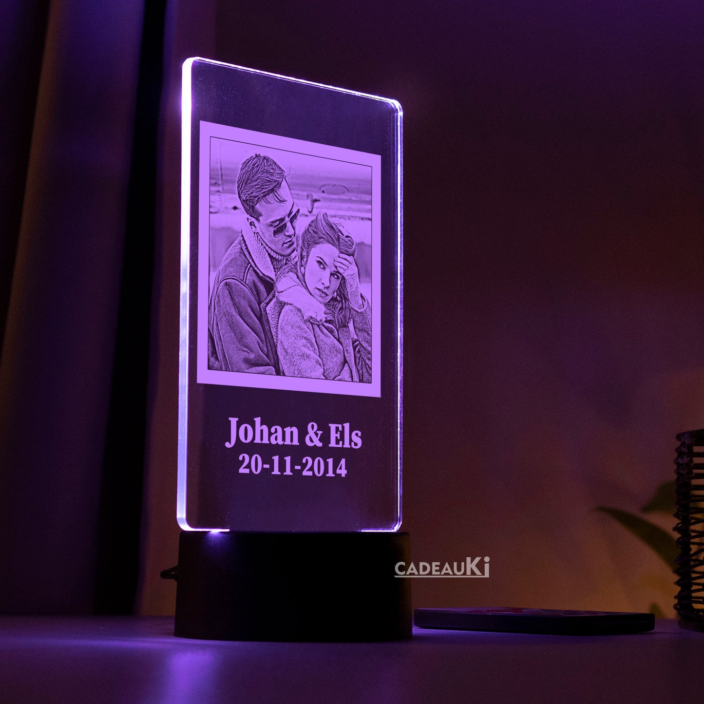 Personalisierte 3D-Fotolampe mit Gravur – LED Lampe mit eigenem Foto als romantisches Geschenk