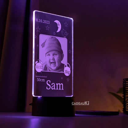 Baby Nachtlicht mit Foto in mehreren LED-Farben
