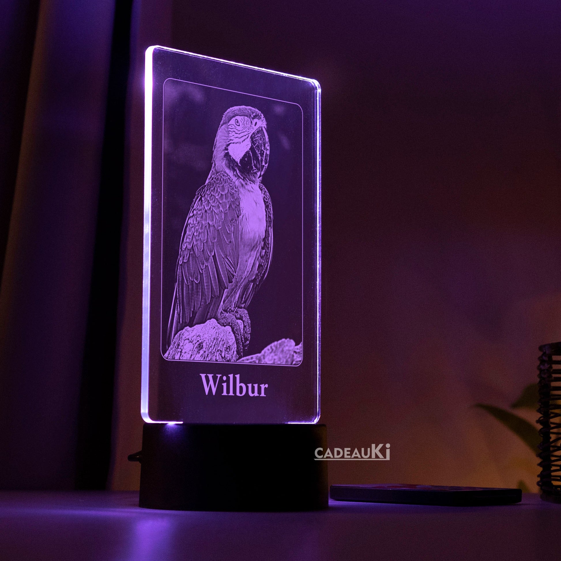 Personalisiertes Nachtlicht mit Vogel