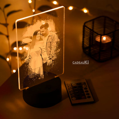 Acryl LED Lampe mit Paarfoto und Farbwechsel