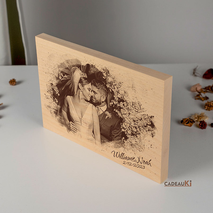 Individuelles Holzbild mit persönlicher Gravur