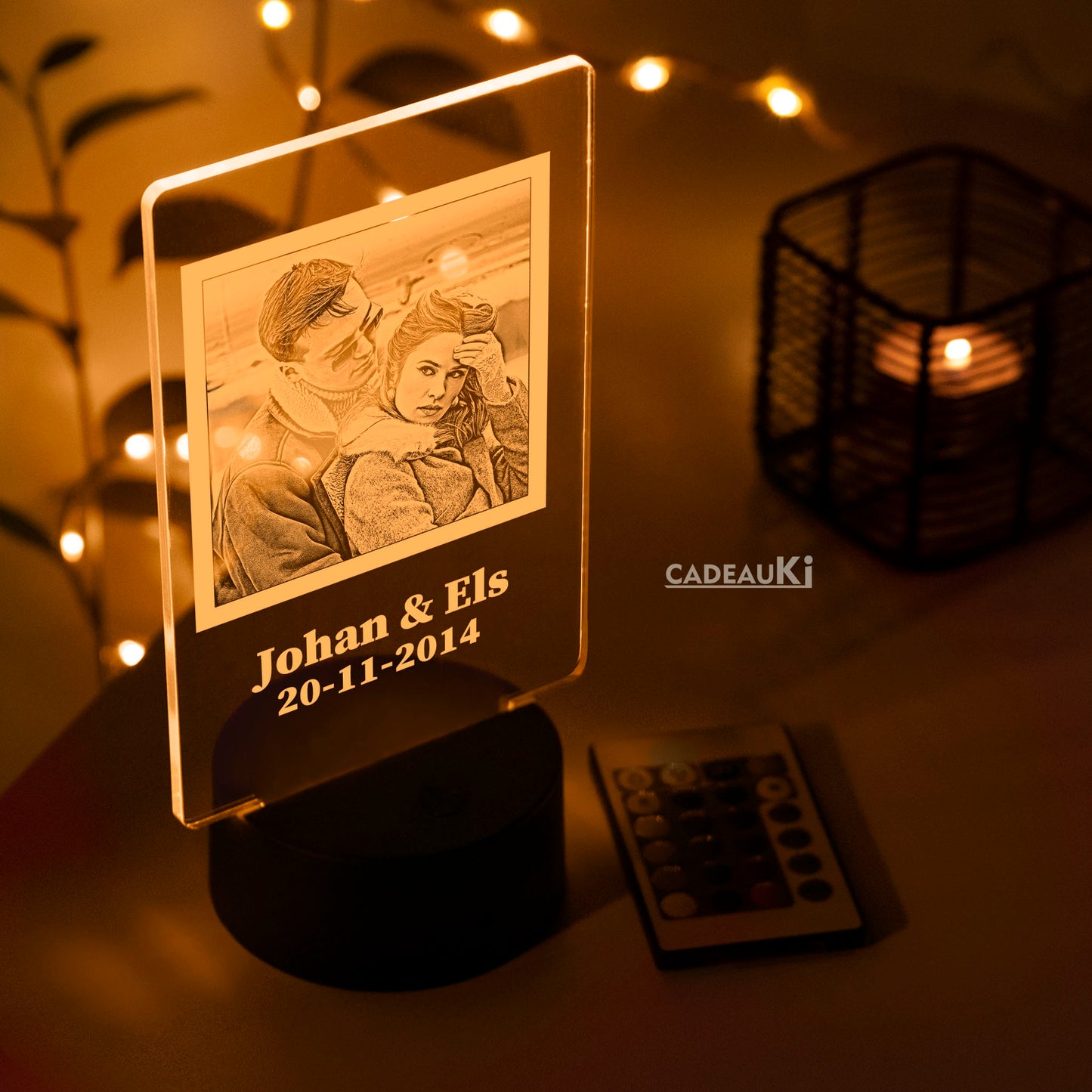 Fotolampe personalisiert – LED Lampe mit Gravur und eigenem Foto