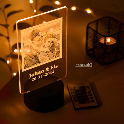Fotolampe personalisiert – LED Lampe mit Gravur und eigenem Foto