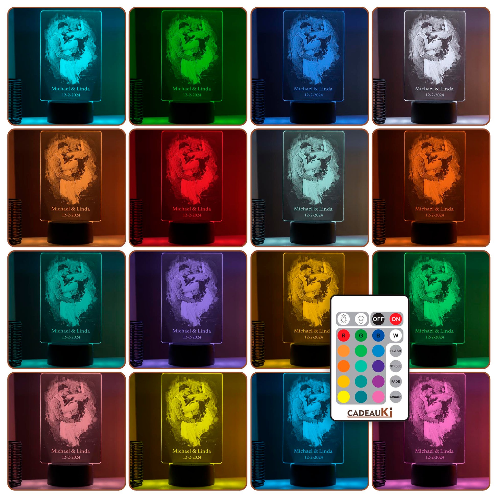 3D LED Fotolampe mit Acrylplatte und Farbauswahl