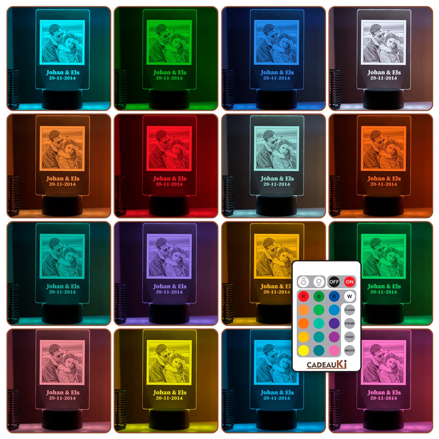 Personalisierte 3D-Fotolampe mit Gravur – LED Lampe mit eigenem Foto als romantisches Geschenk