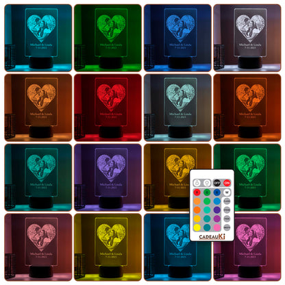 Herz-Fotolampe in 16 Farben mit Fernbedienung