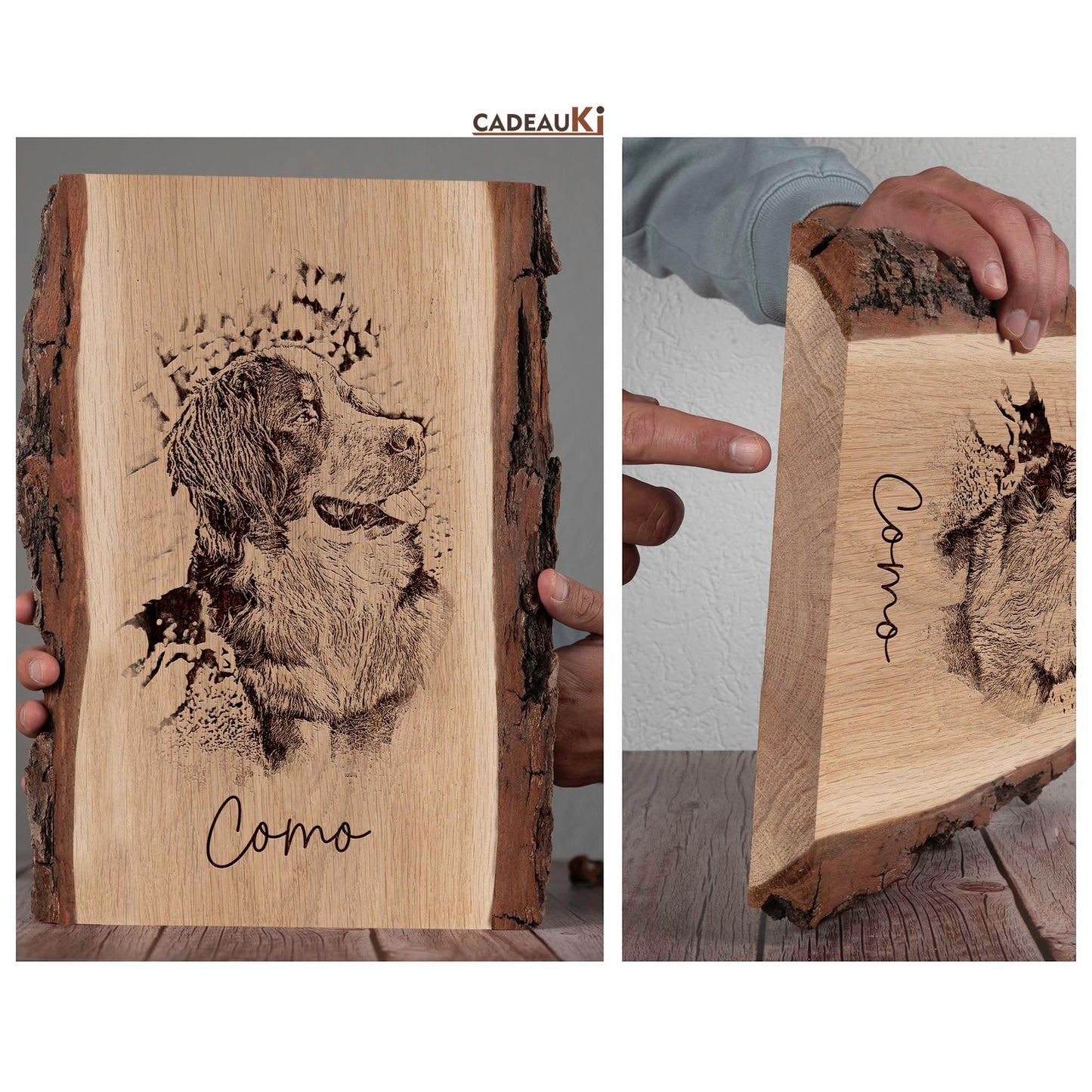Personalisiertes Haustierportrait aus Holz